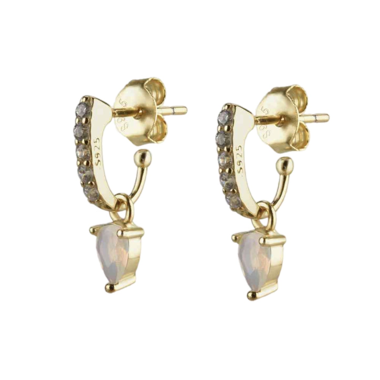 Gold Dangle Stud Earrings