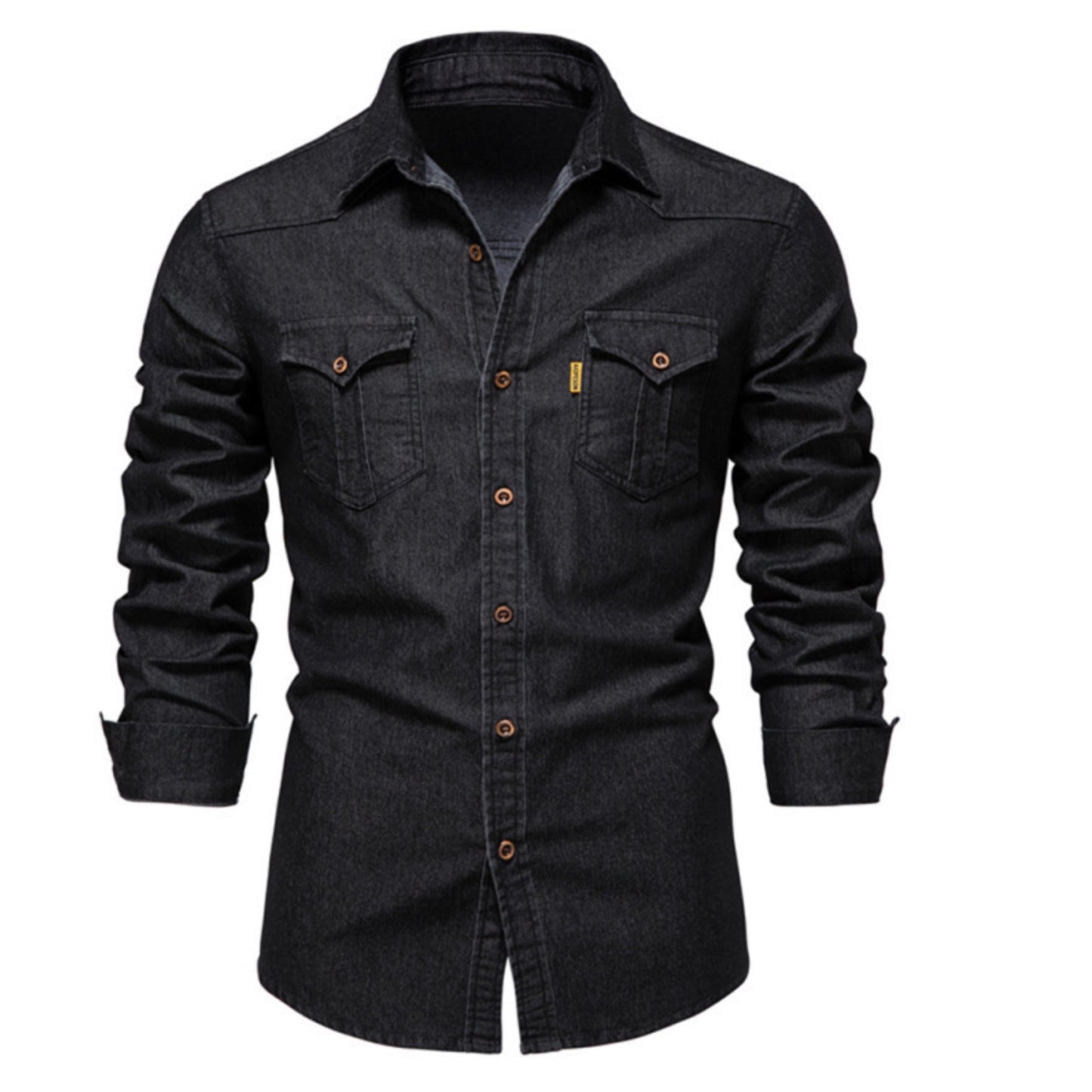 Men's Denim Long Sleeve Button Up Shirt