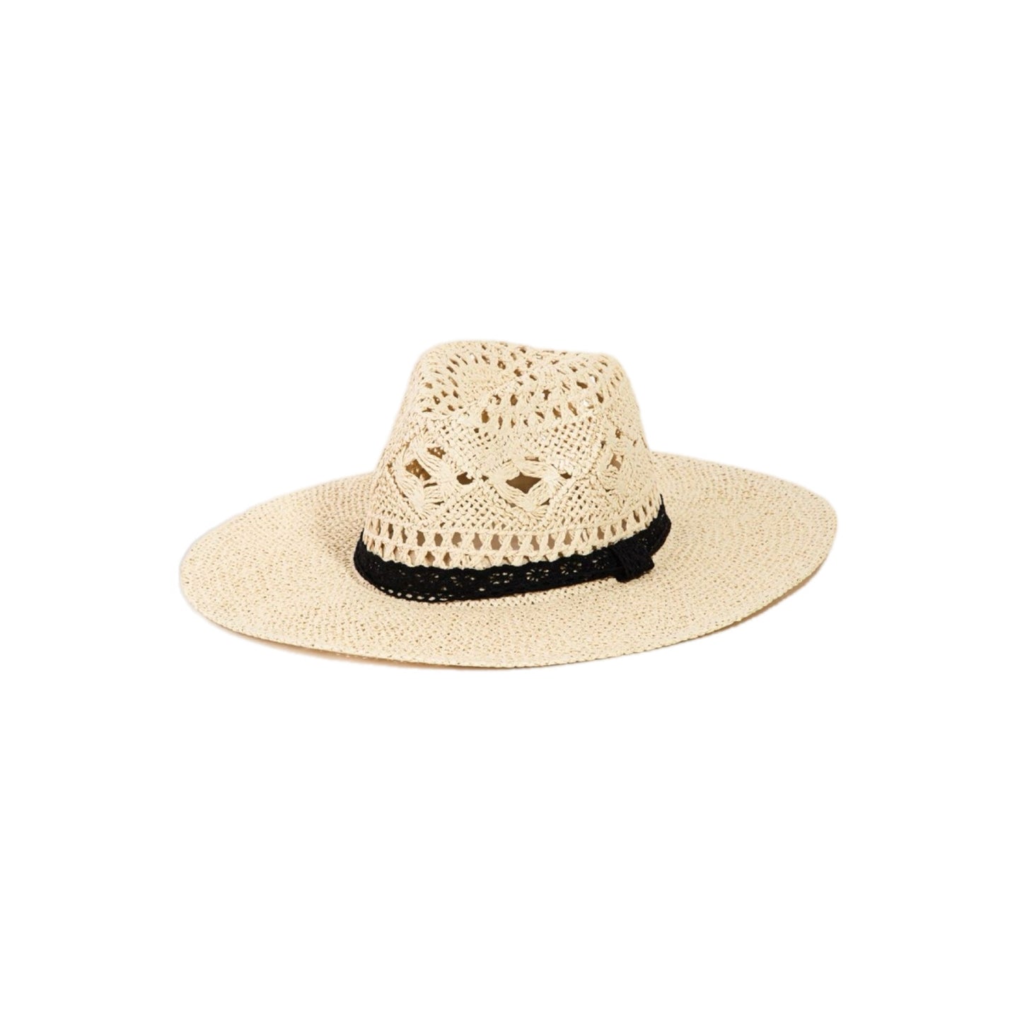 Openwork Lace Wide Brim Hat