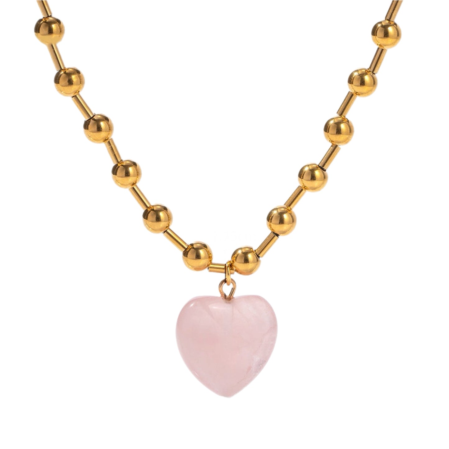 Quartz Gold Steel Heart Charm Necklace or Bracelet