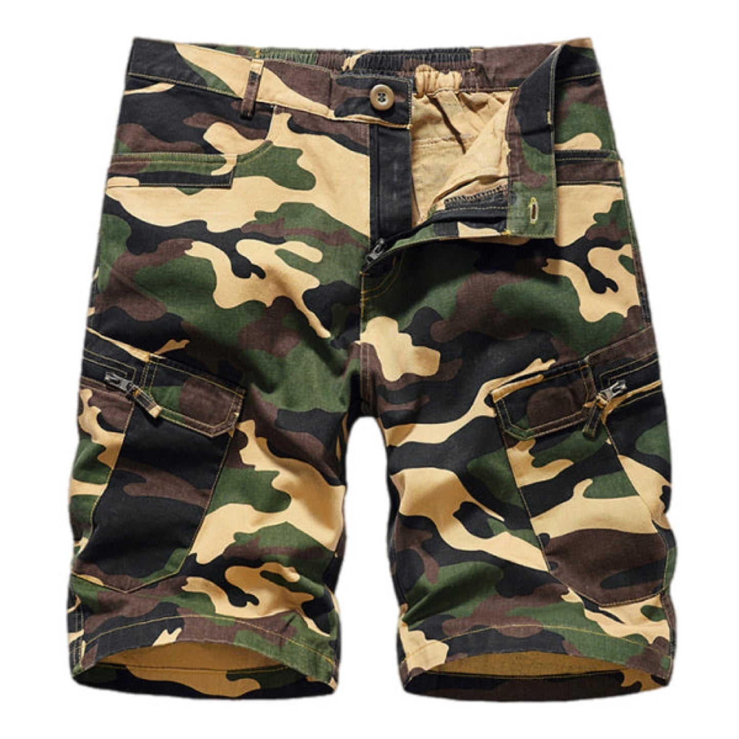 Camouflage Print Cargo Shorts