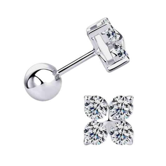 Moissanite Flower Stud Earrings