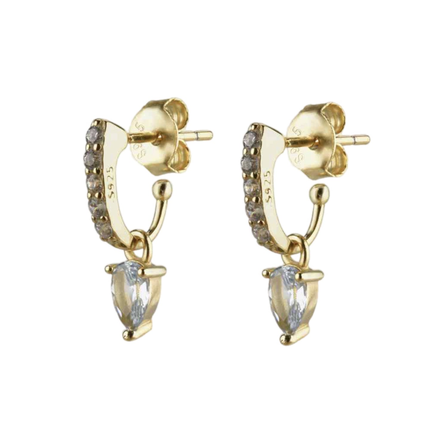 Gold Dangle Stud Earrings