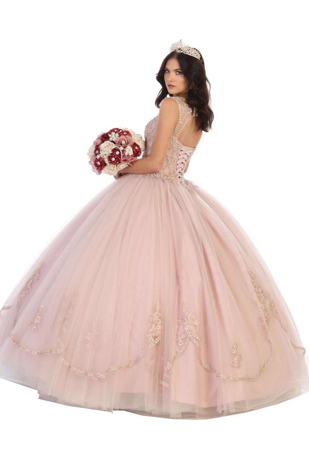 Sleeveless Quince Corset Ball Gown