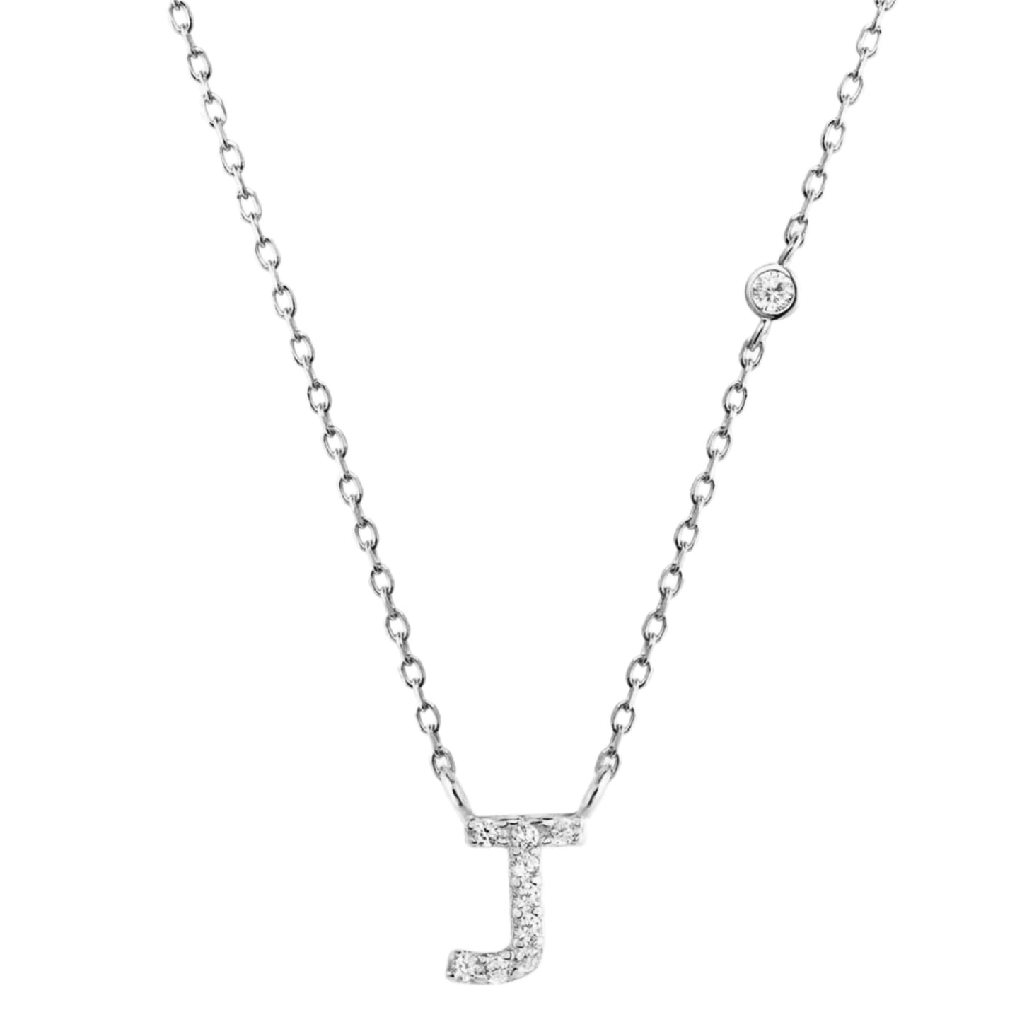 CZ Initial Charm Necklace - G to K