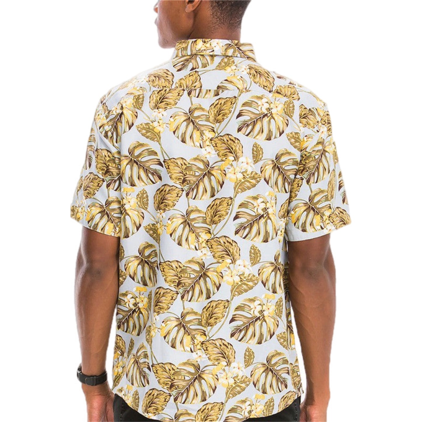 Hawaiian Print Button Down Shirt