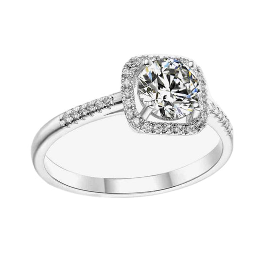 Moissanite Solitaire Sterling Silver Ring