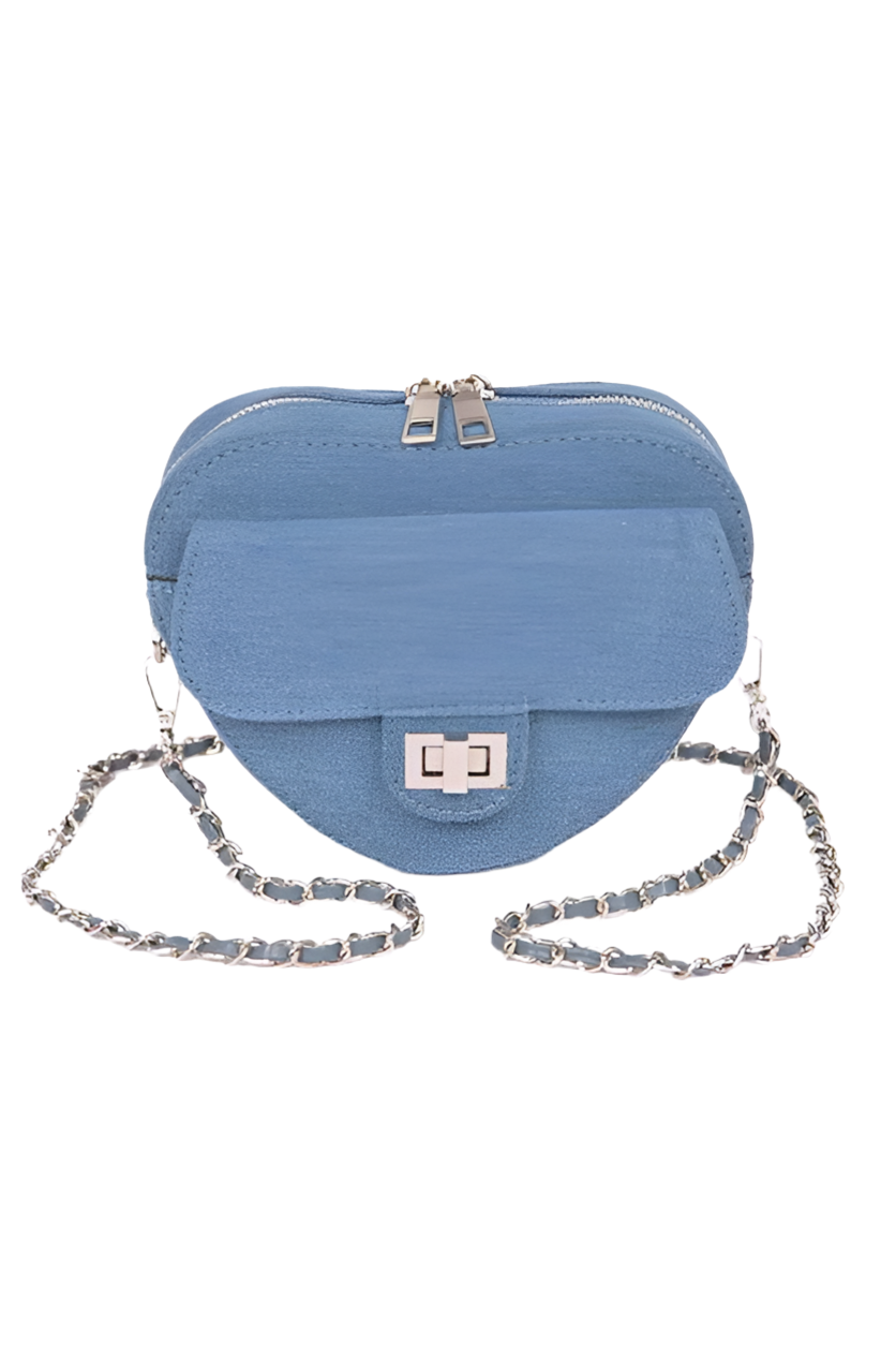 Denim Heart Shape Crossbody Bag