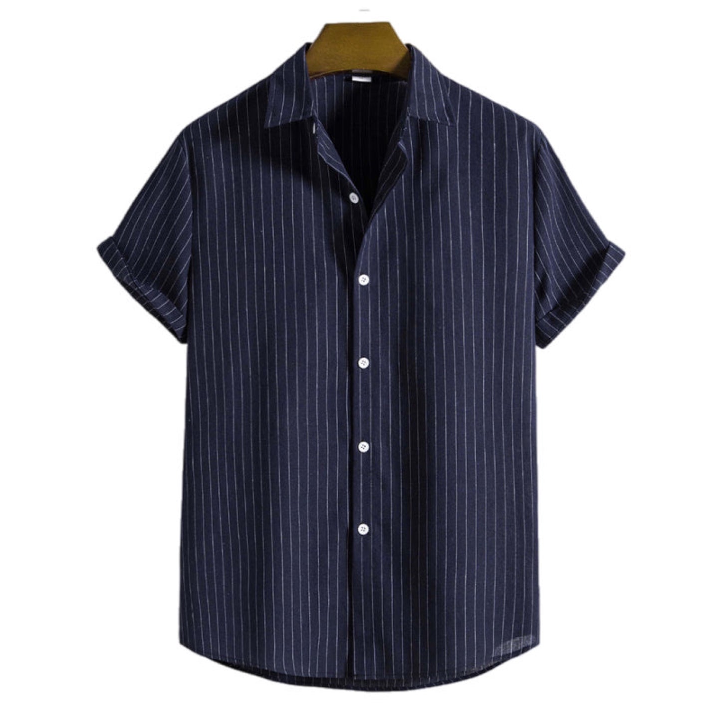 Striped Button Up Short Sleeve Shirt