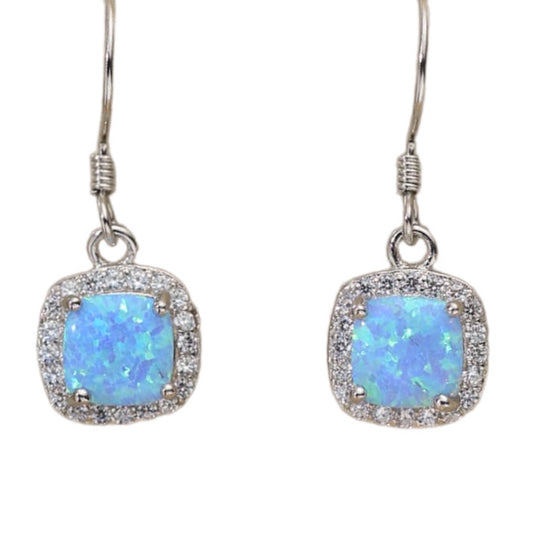 Opal Sterling Silver Dangle Earrings