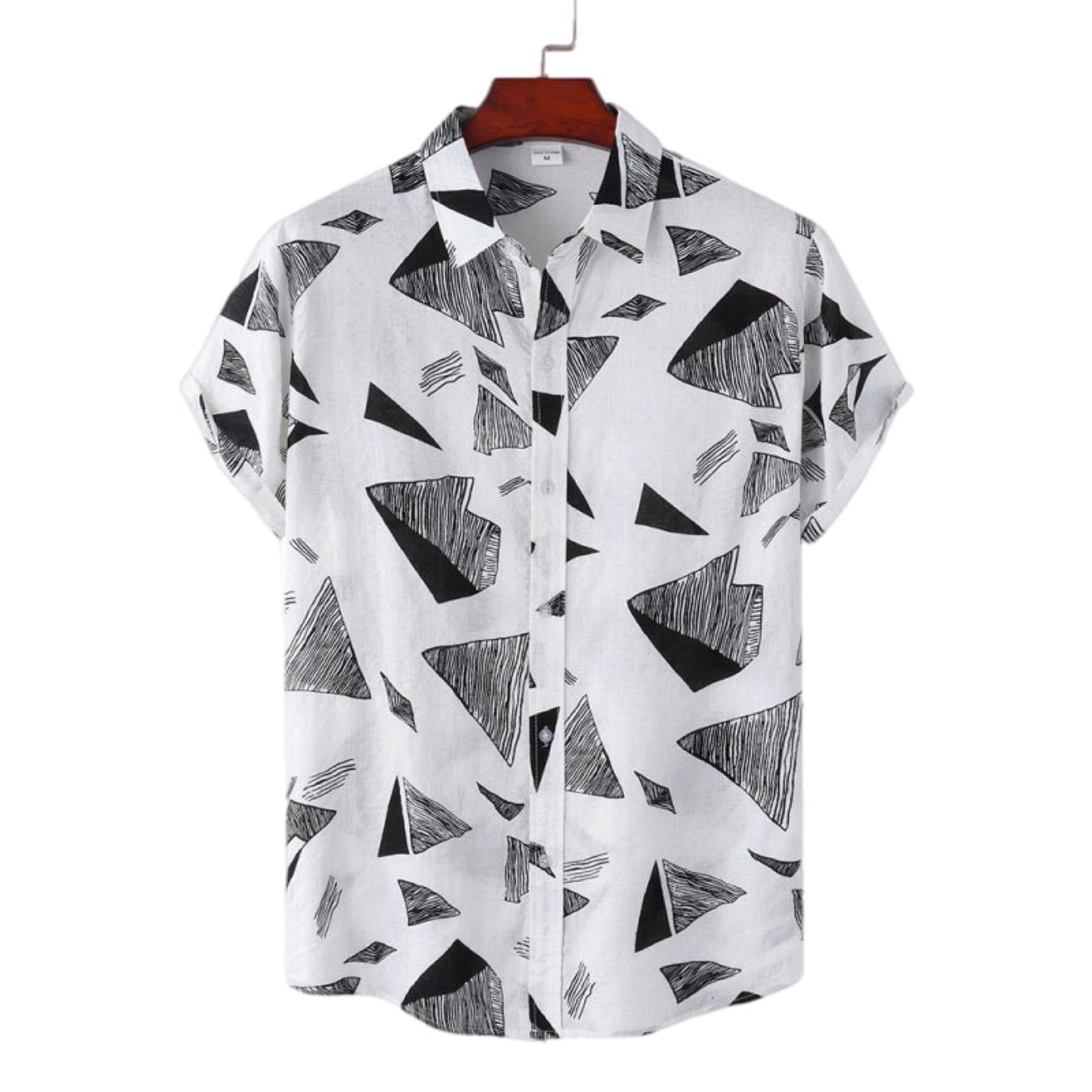 Button Up Short Sleeve Print Shirt