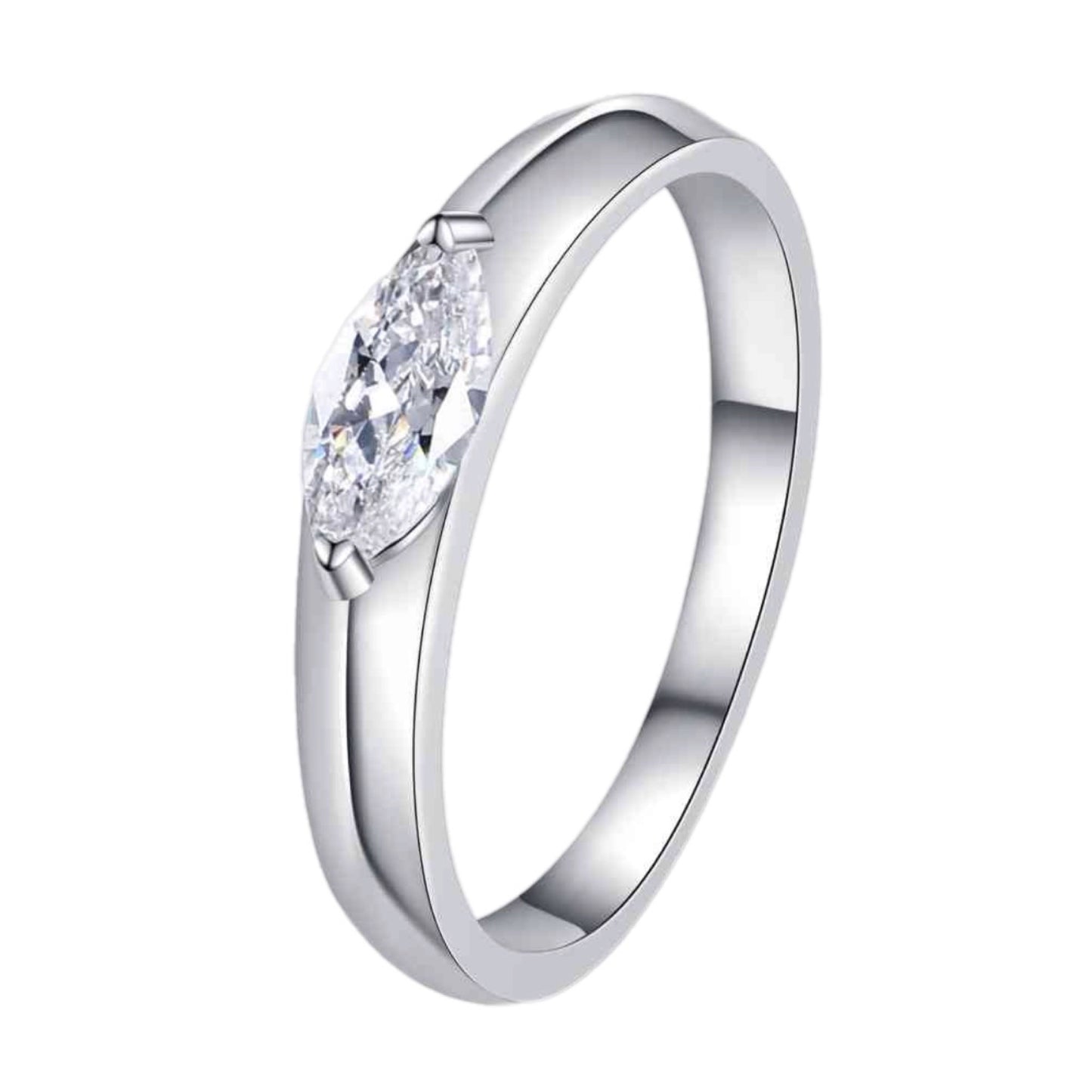 Moissanite 1/2 Carat Sterling Silver Band Ring