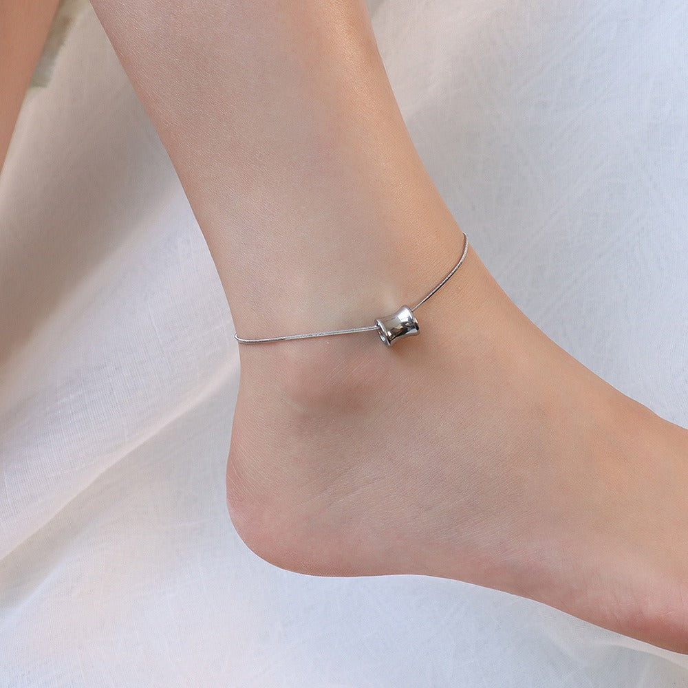 Gold, Silver or Rose Gold Steel Charm Anklet