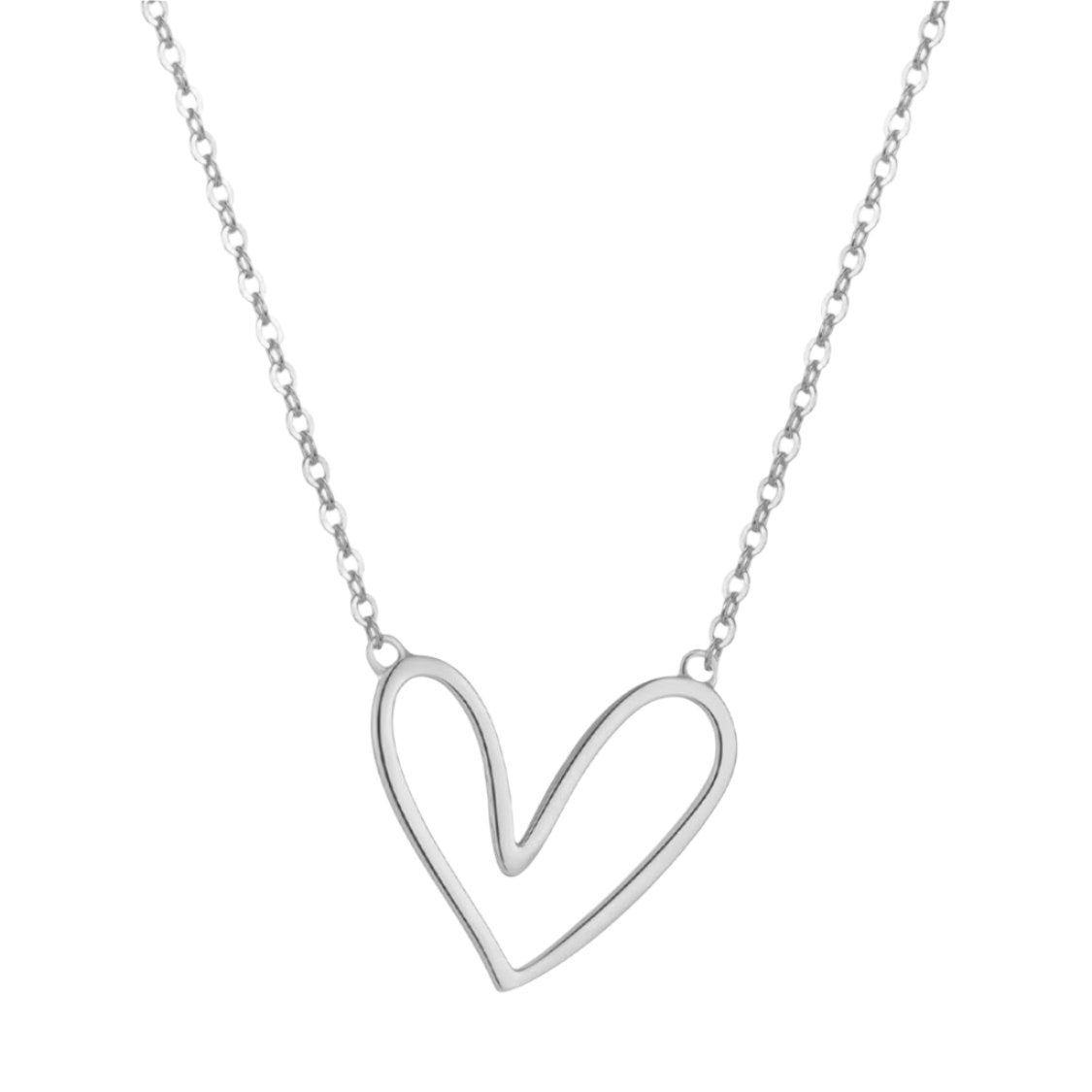 925 Sterling Silver Heart Charm Necklace