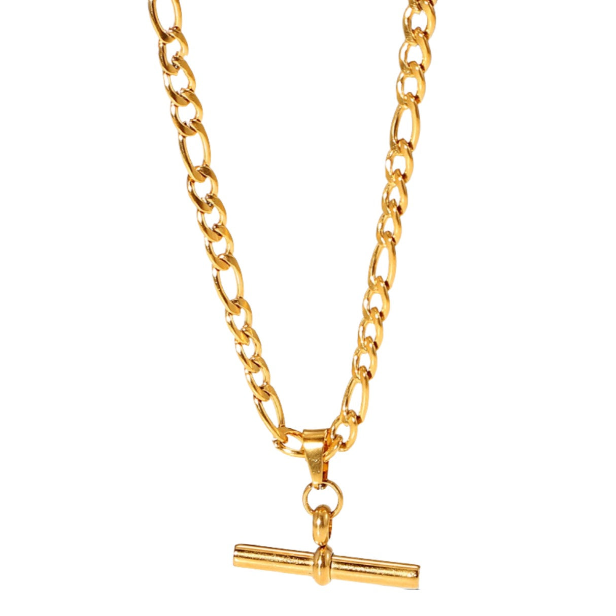 Bar Gold Steel Charm Necklace