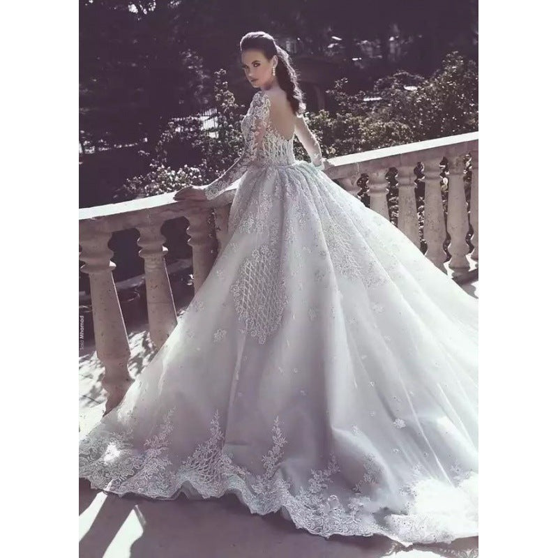 Long Sleeve Two Piece Wedding Gown