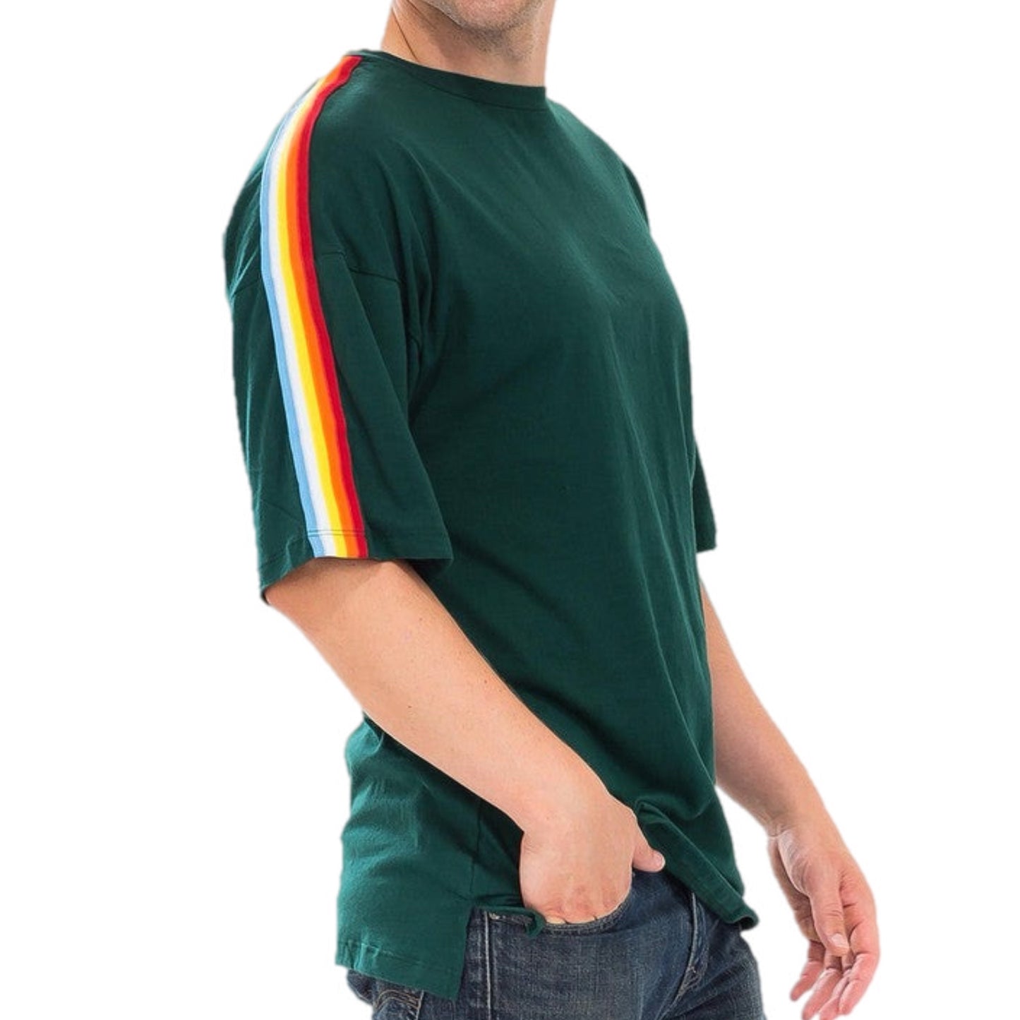 Rainbow Striped Short Sleeve Shirt