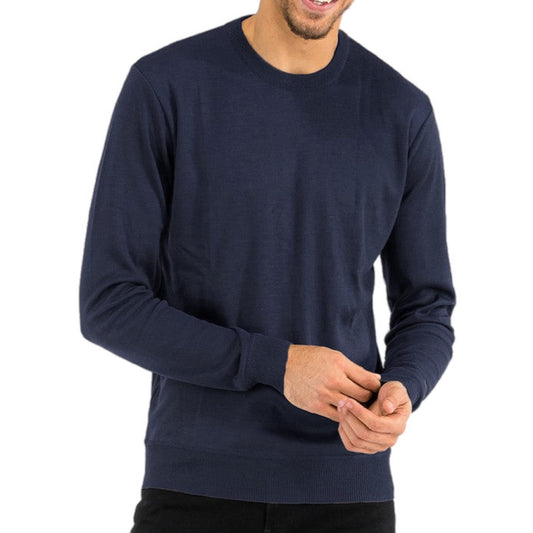 Solid Color Round Neck Sweater