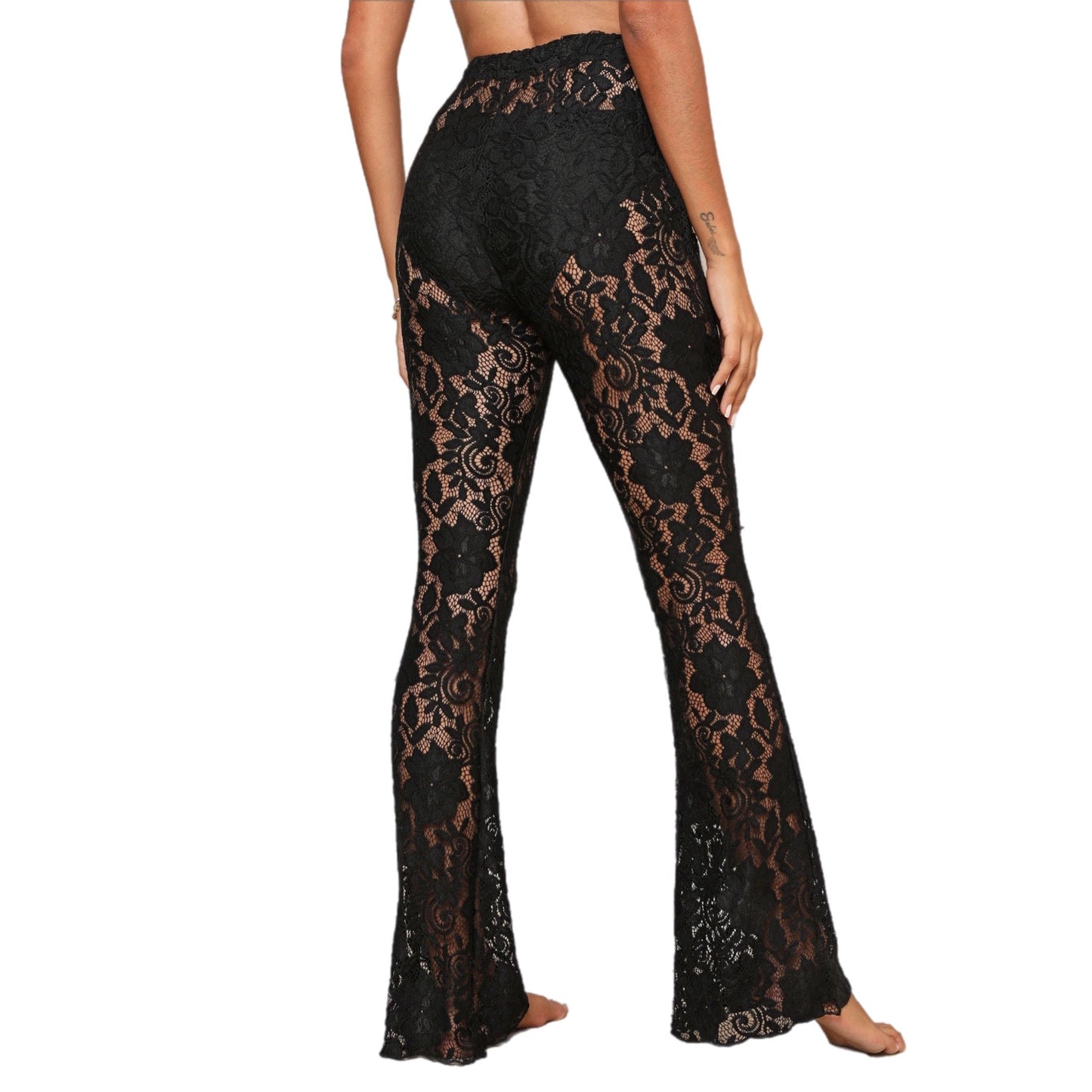 Lace High Waist Swim Coverup Pants