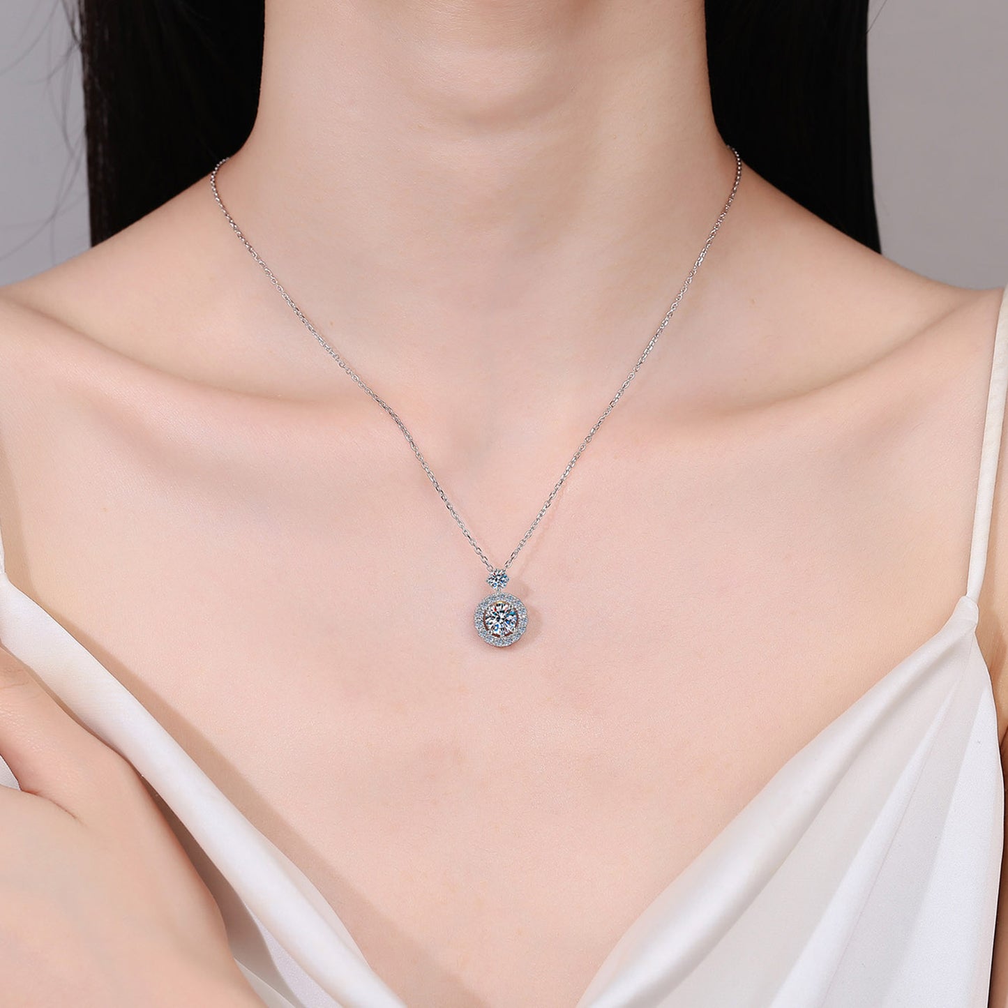 1 Carat  Moissanite Elegance Pendant Necklace