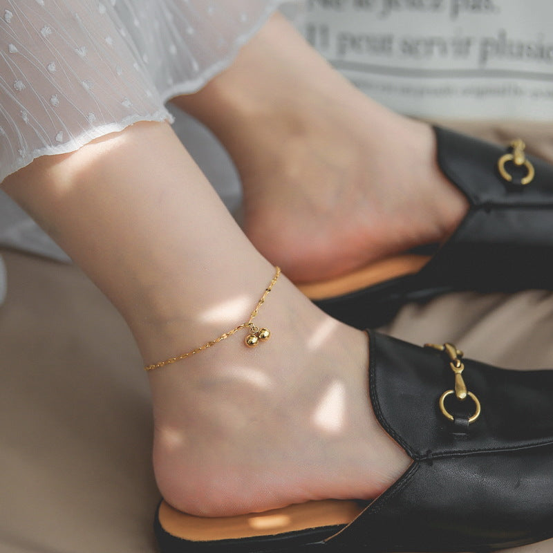 Gold Steel Charm Anklet