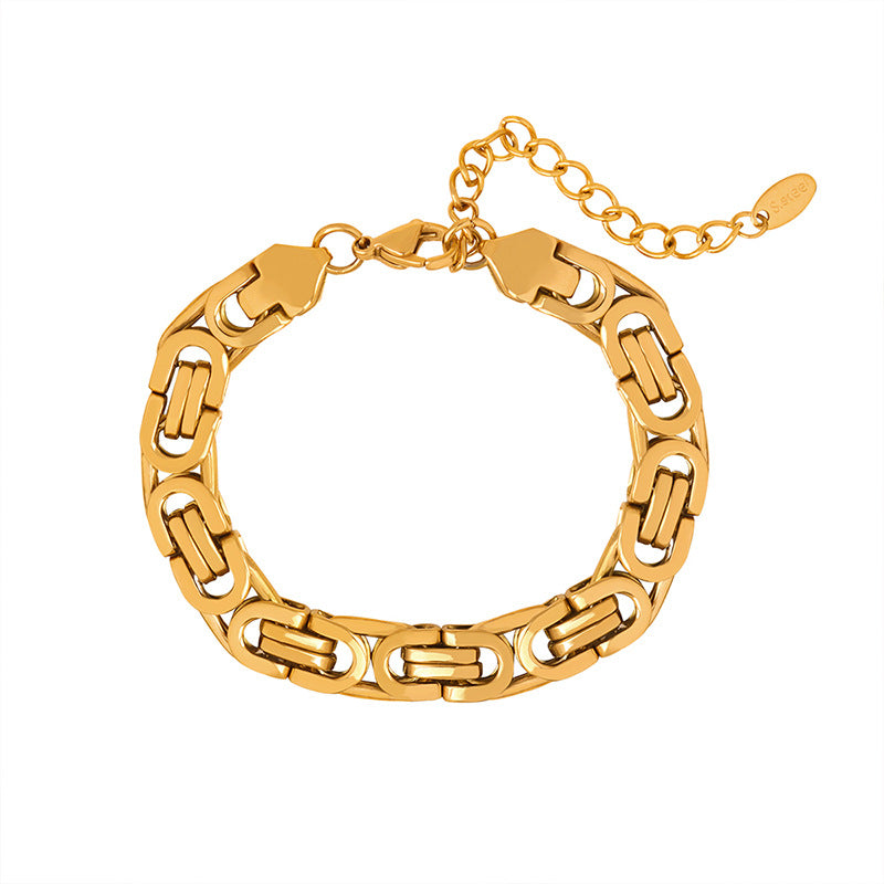 Gold Steel Chain Bracelet