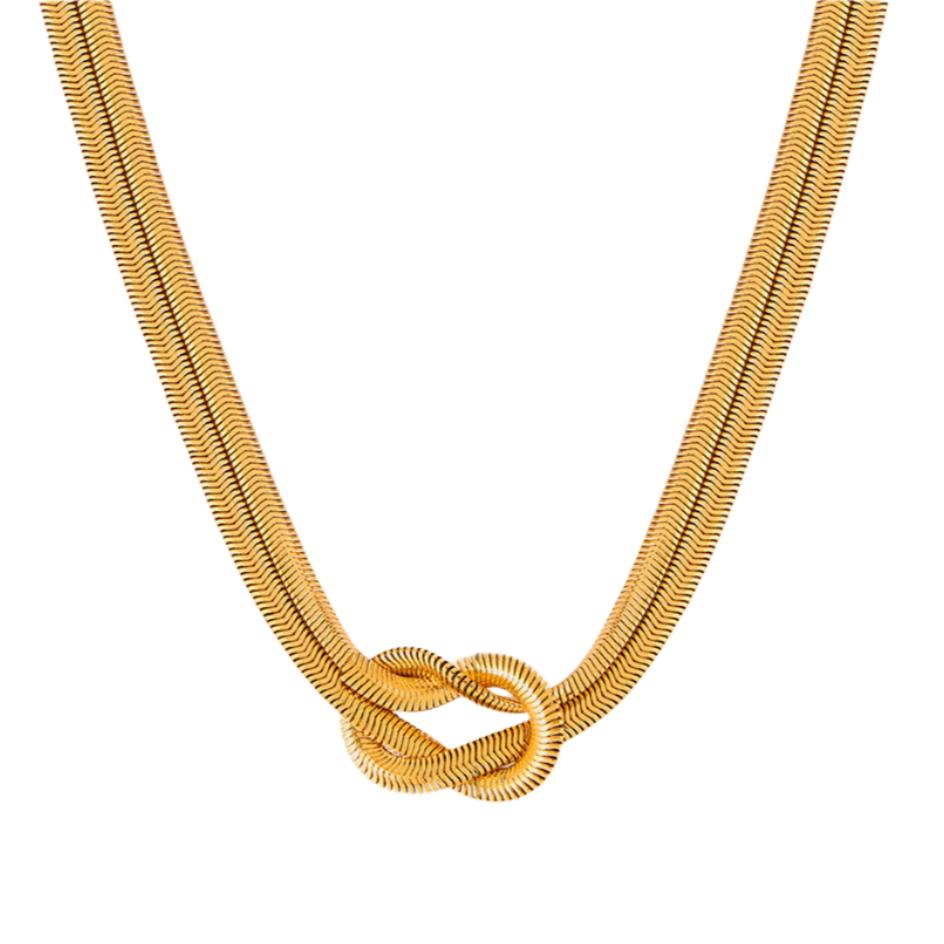 Gold or Silver Steel Knot Necklace