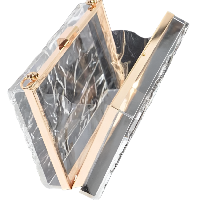 Textured Transparent Box Clutch