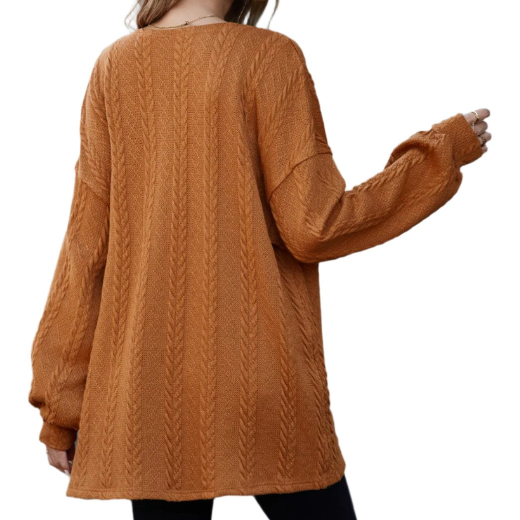 Caramel Open Front Cardigan