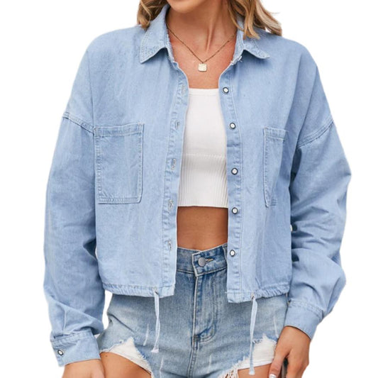 Button Up Denim Jacket with Pockets