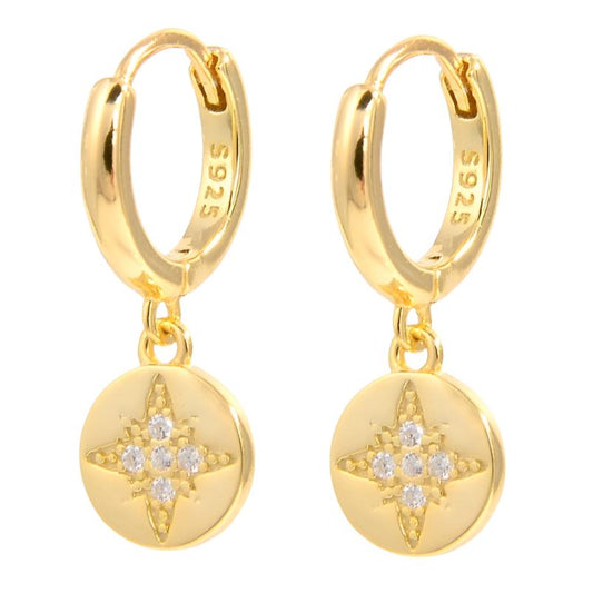 925 Sterling Silver Inlaid CZ Earrings