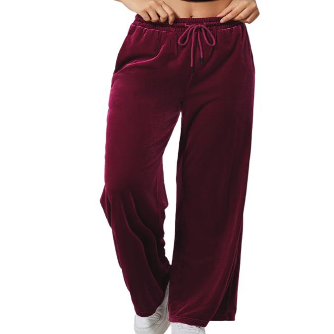 Drawstring Wide Leg Active Pants