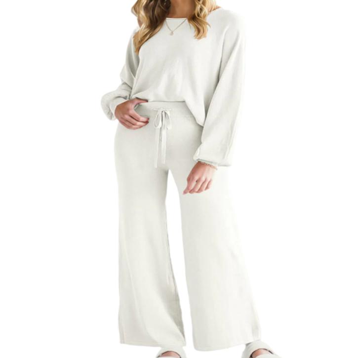 Long Sleeve Lounge Top & Drawstring Pants Set