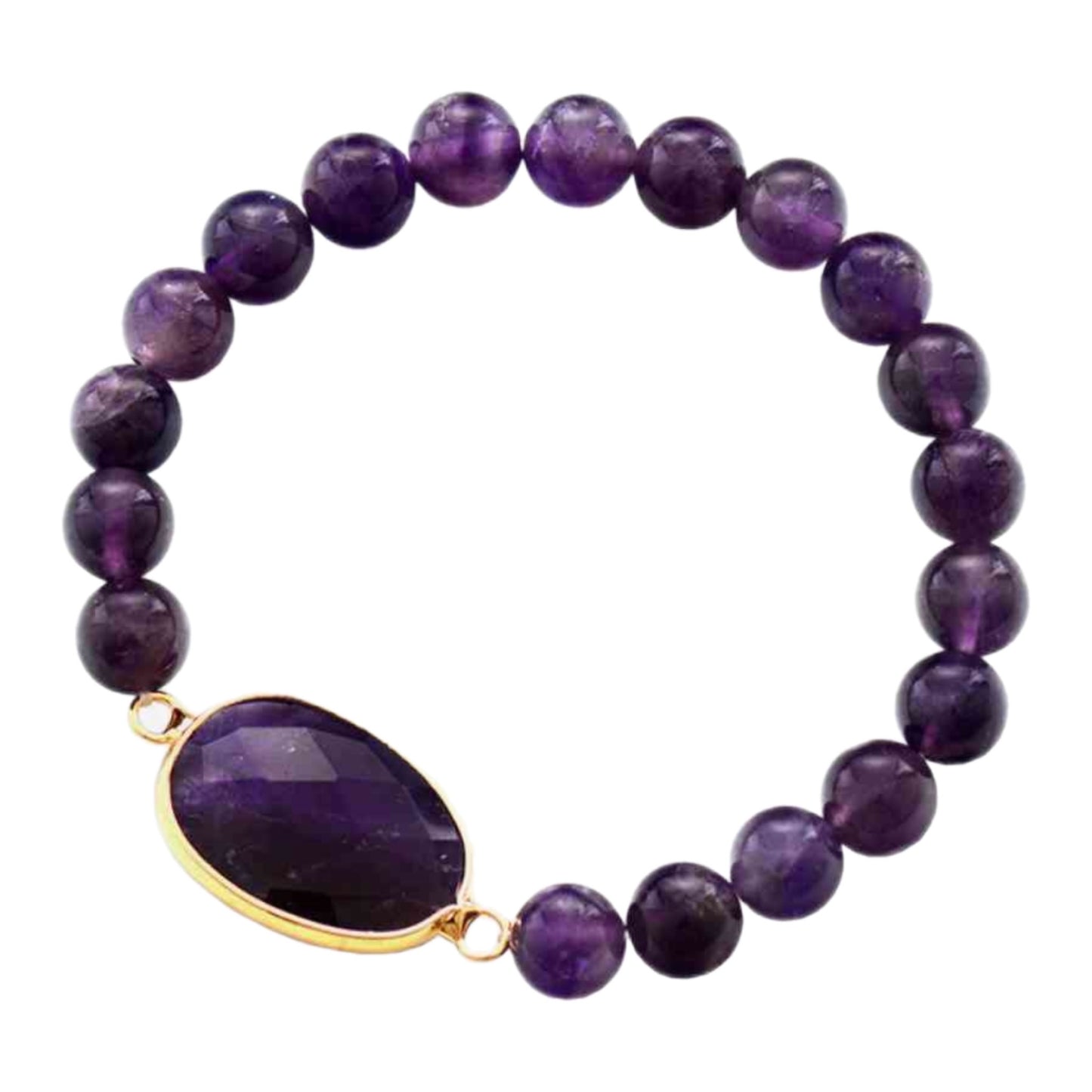 Amethyst Gold Gemstone Bracelet