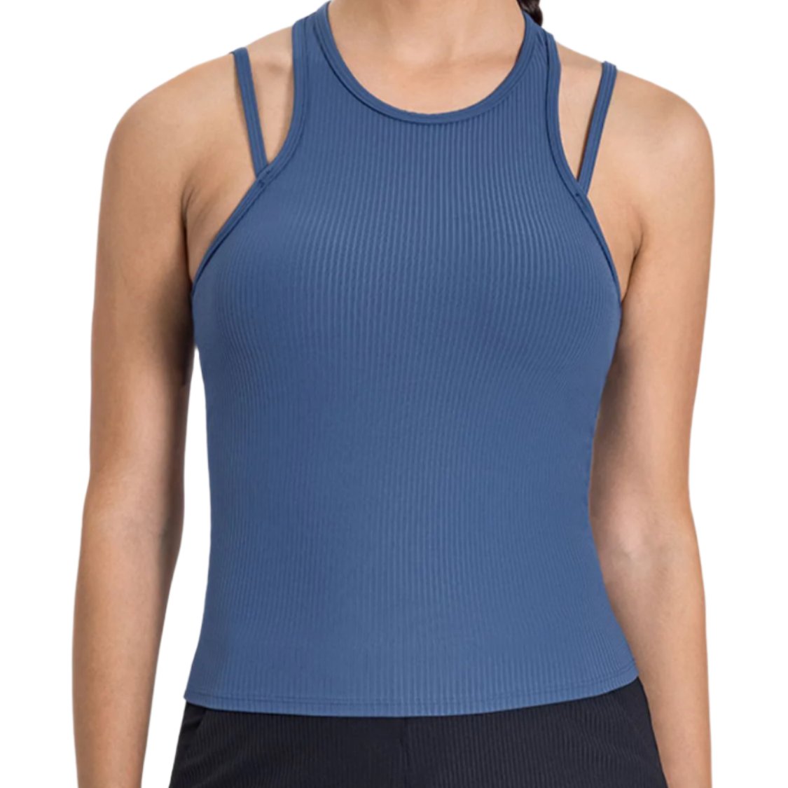 Cutout Round Neck Racerback Active Tank