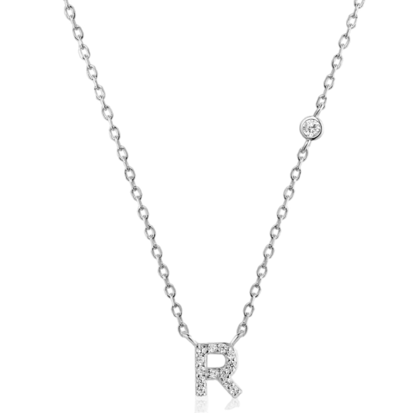 CZ Charm Necklace Q to U