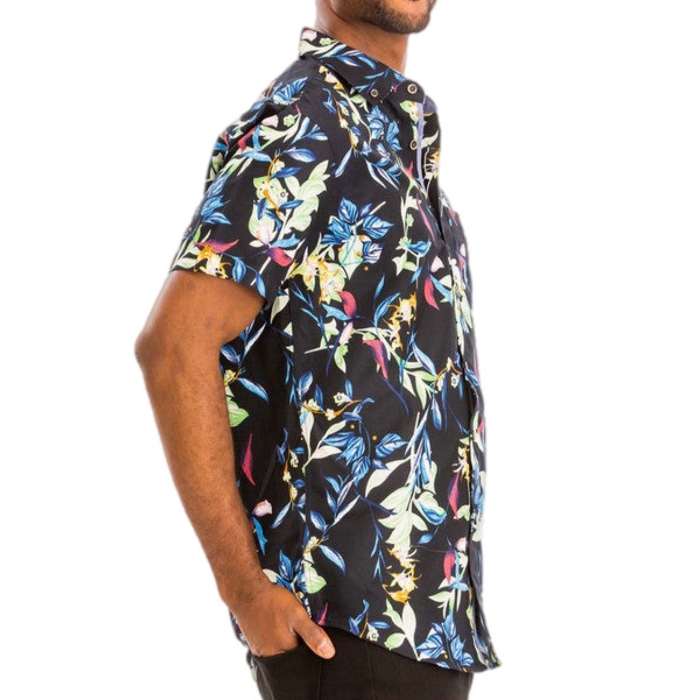 Tropical Night Floral Button-Up Shirt