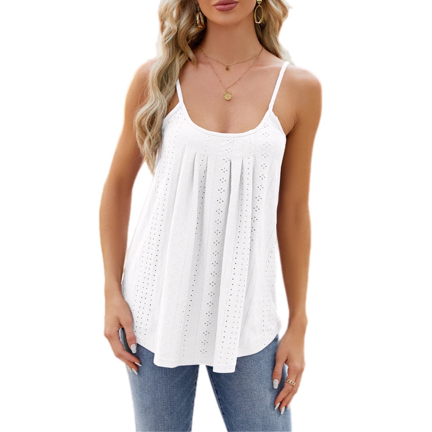 Eyelet Embroidered Tank Top