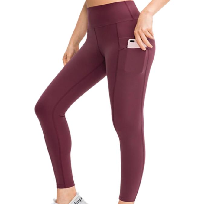 Wide Waistband Active Leggings with Pocket