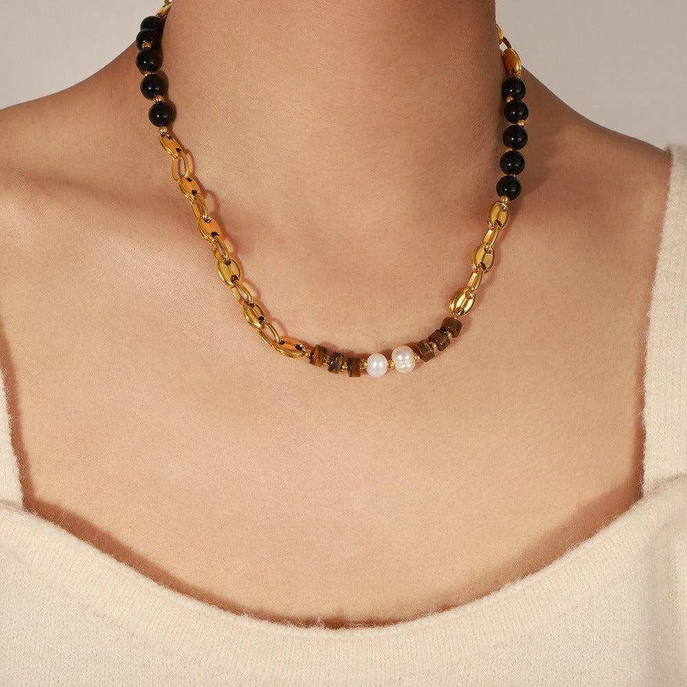 Gold Gemstone Statement Necklace