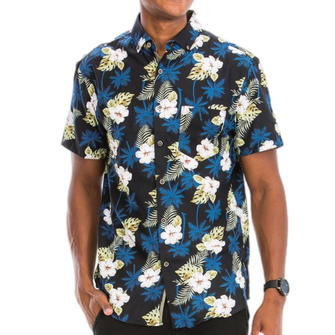 Midnight Tropics Floral Button-Down Shirt