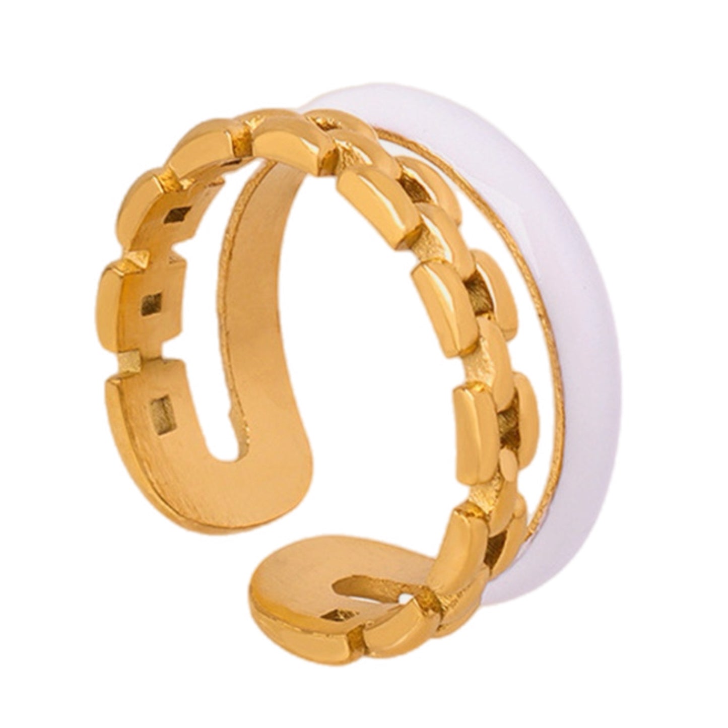 Gold Chain Open Ring