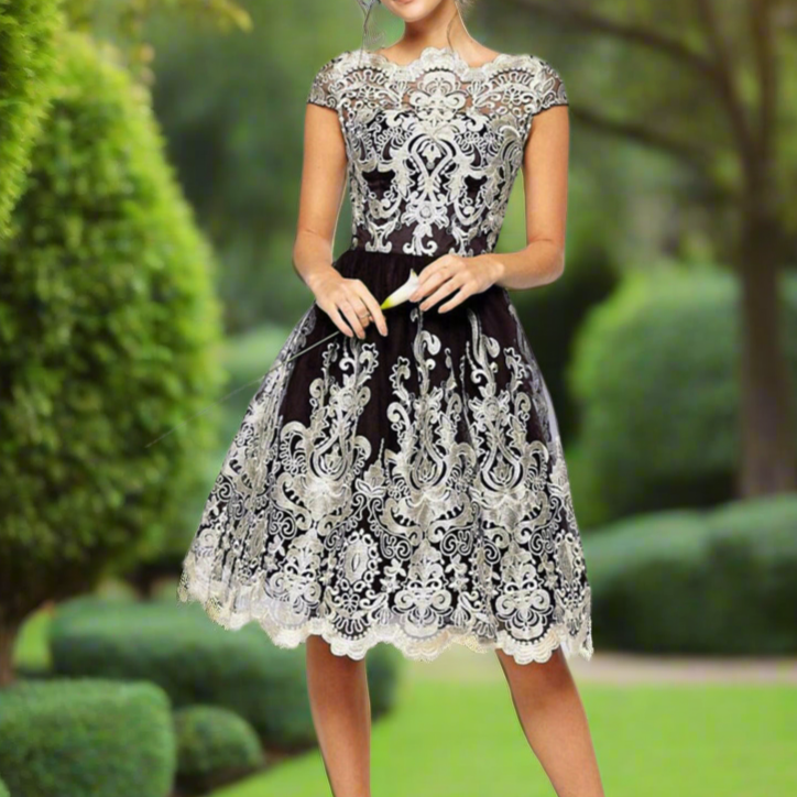 Black & White Applique Dress