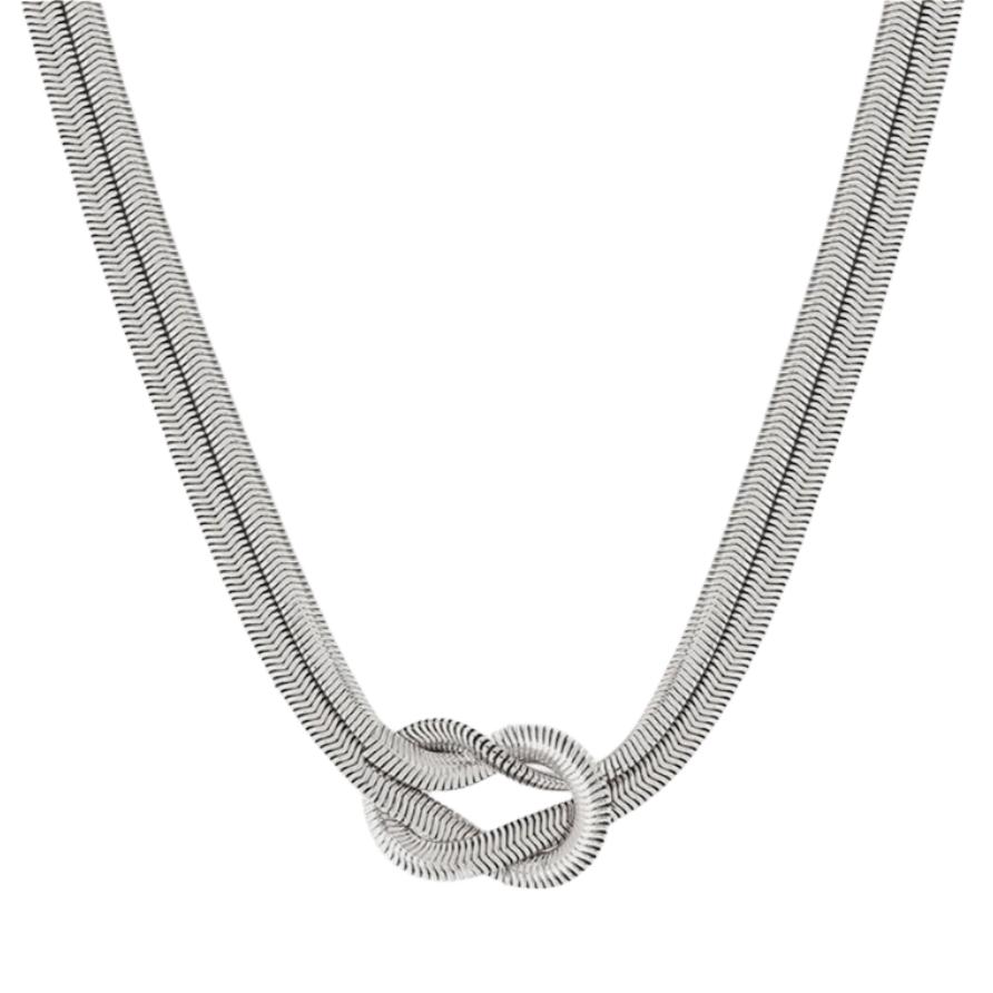 Gold or Silver Steel Knot Necklace