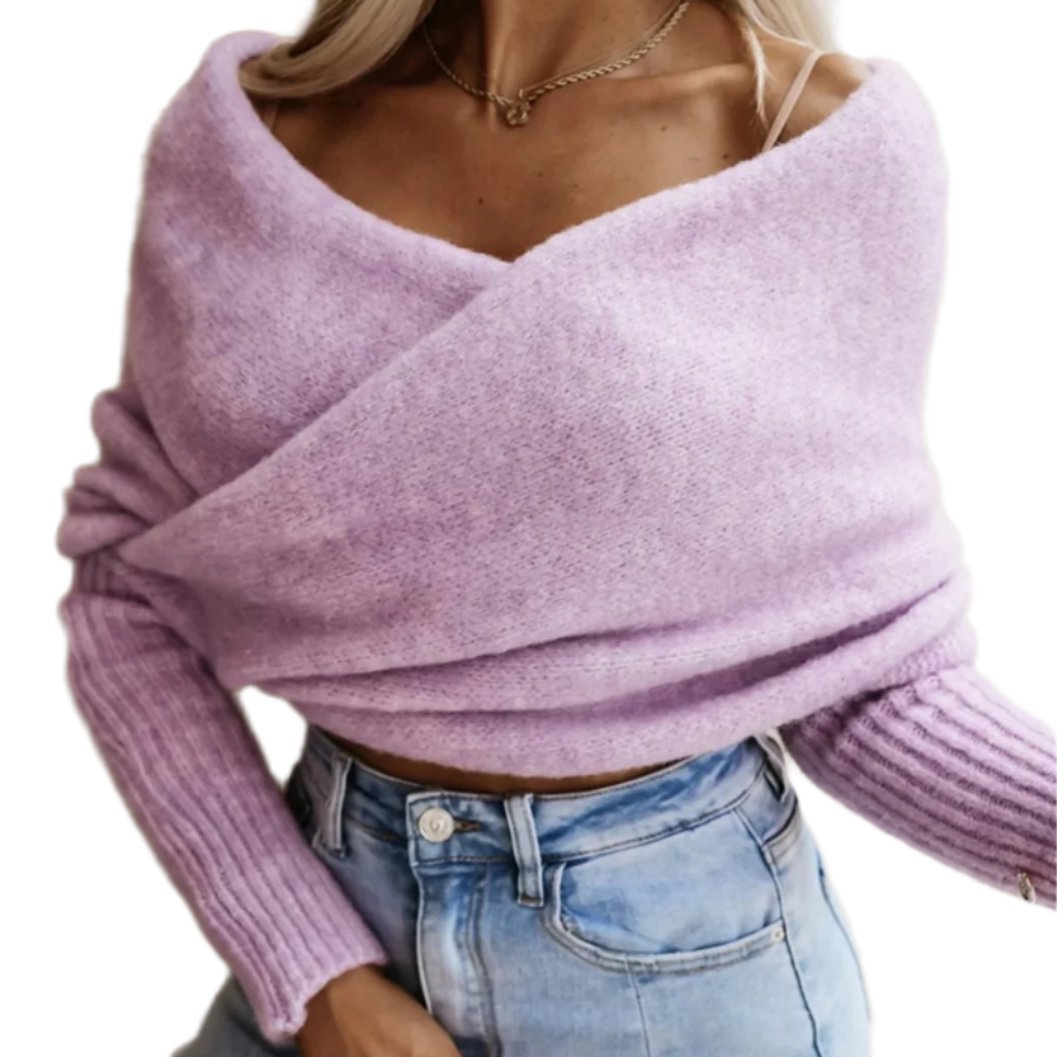 Long Sleeve Cropped Knit Top