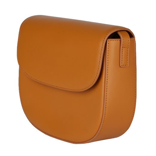 Medium Tan Vegan Leather Crossbody Bag