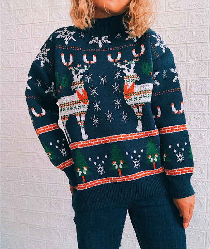 Reindeer & Snowflake Christmas Sweater