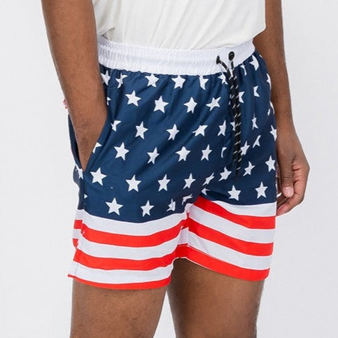 American Flag Swim Shorts