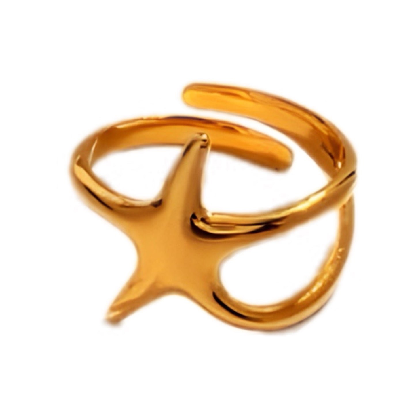 Gold-Plated Stainless Steel Star Ring