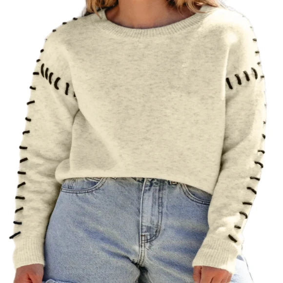 Contrast Round Neck Sweater